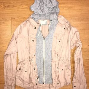 LIFE IN PROGRESS PINK ANS GREY CARGO JACKET